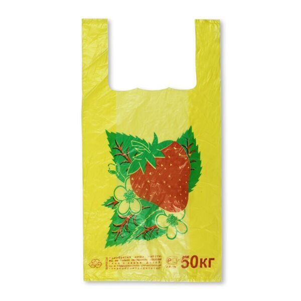 Пакет-майка 30+15х55 ПНД (25мкм) ЯГОДЫ (500 штук)